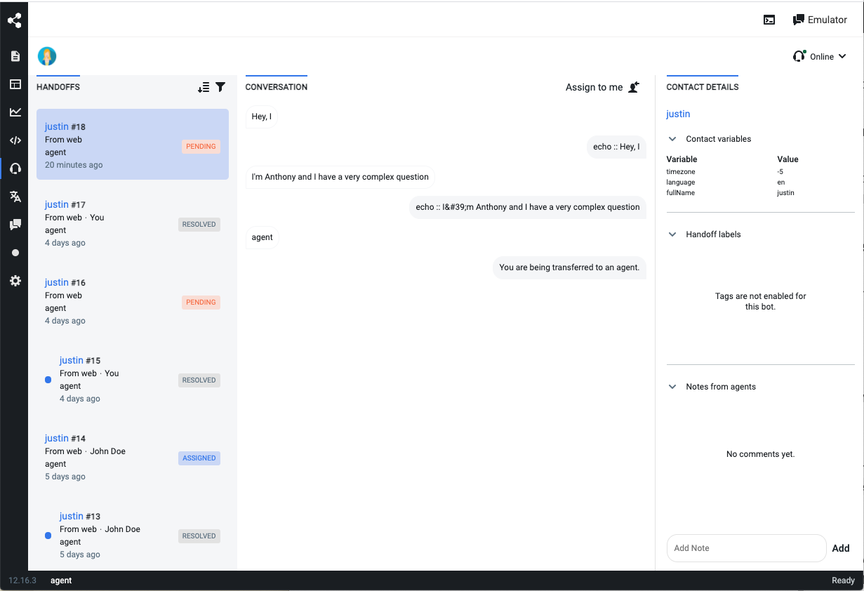 Agent Interface